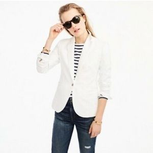 J. Crew White Cotton Linen Unstructured Jacket